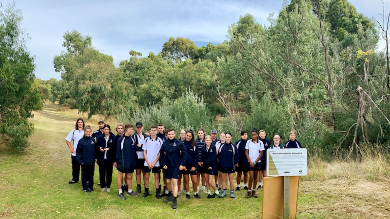 Covenant College students at Red Gum Reserve