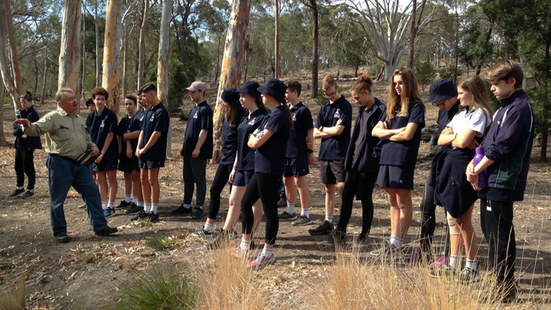 Covenant College students in the Moorabool River Reserve